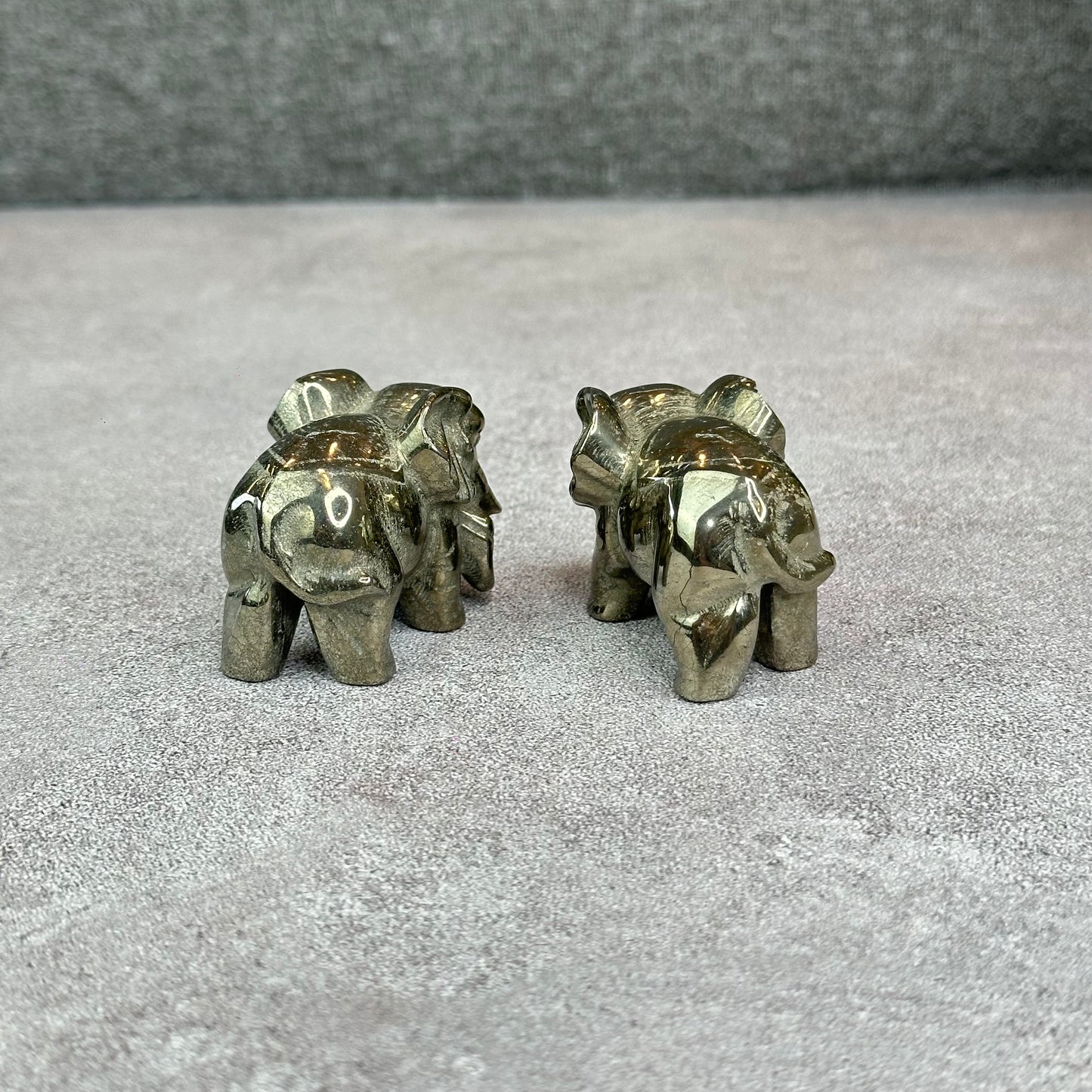 Natural Pyrite Elephant Figurine