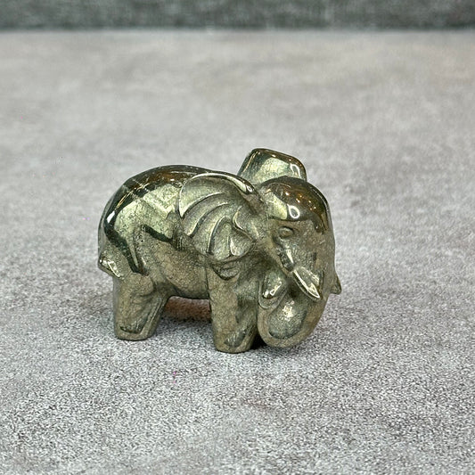 Natural Pyrite Elephant Figurine