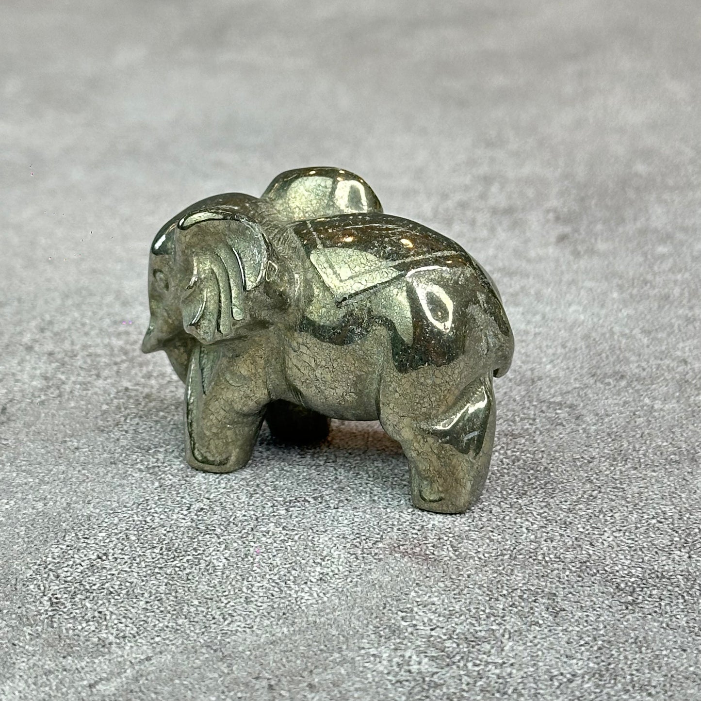 Natural Pyrite Elephant Figurine