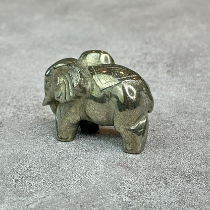 Natural Pyrite Elephant Figurine