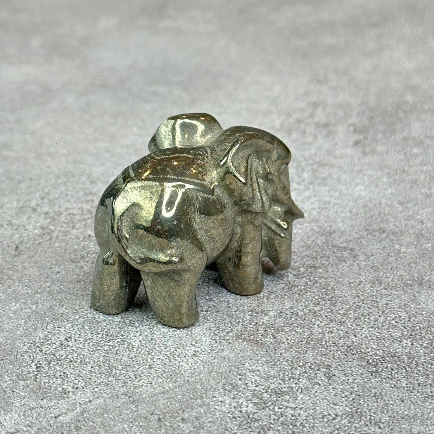 Natural Pyrite Elephant Figurine