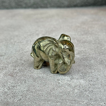 Natural Pyrite Elephant Figurine