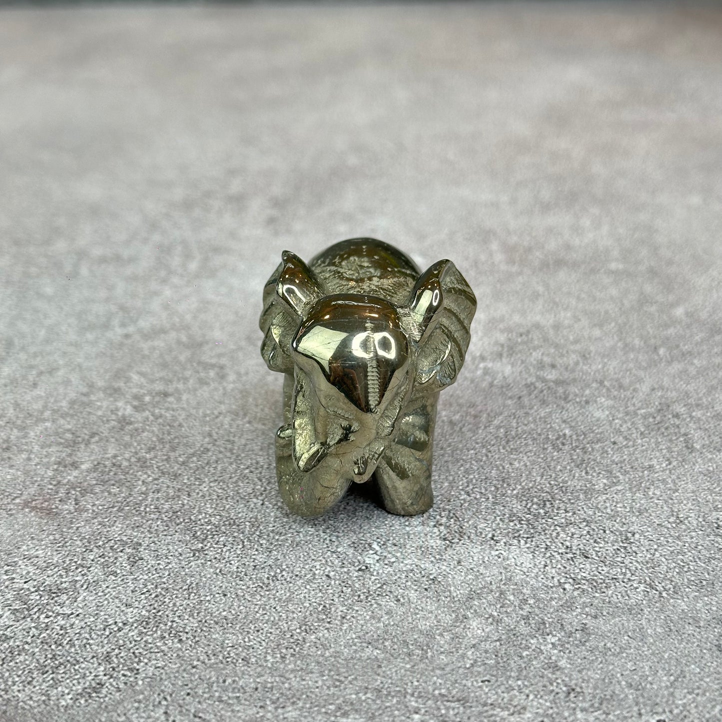 Natural Pyrite Elephant Figurine