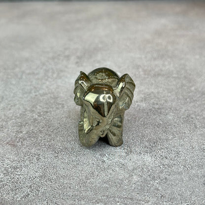 Natural Pyrite Elephant Figurine