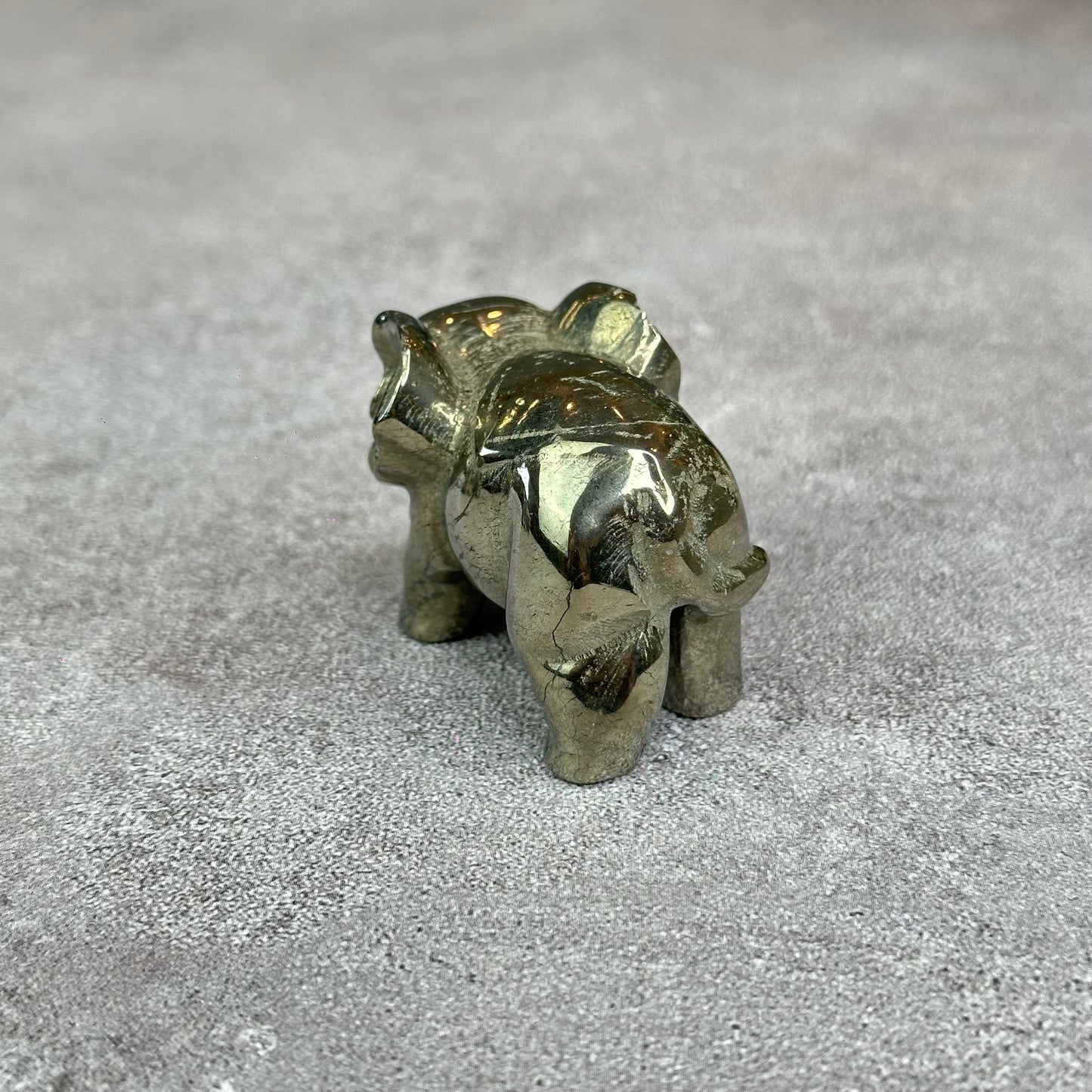 Natural Pyrite Elephant Figurine