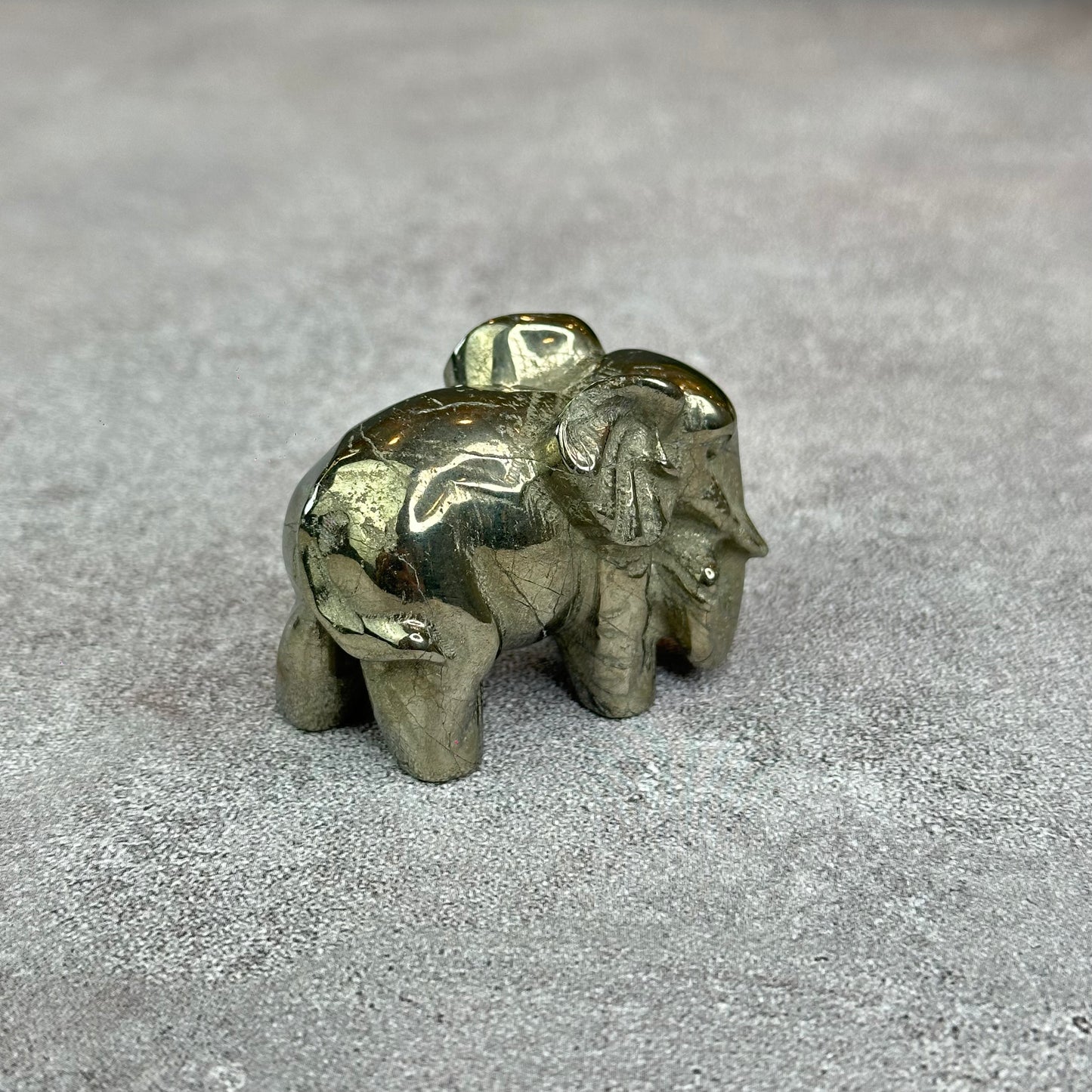 Natural Pyrite Elephant Figurine