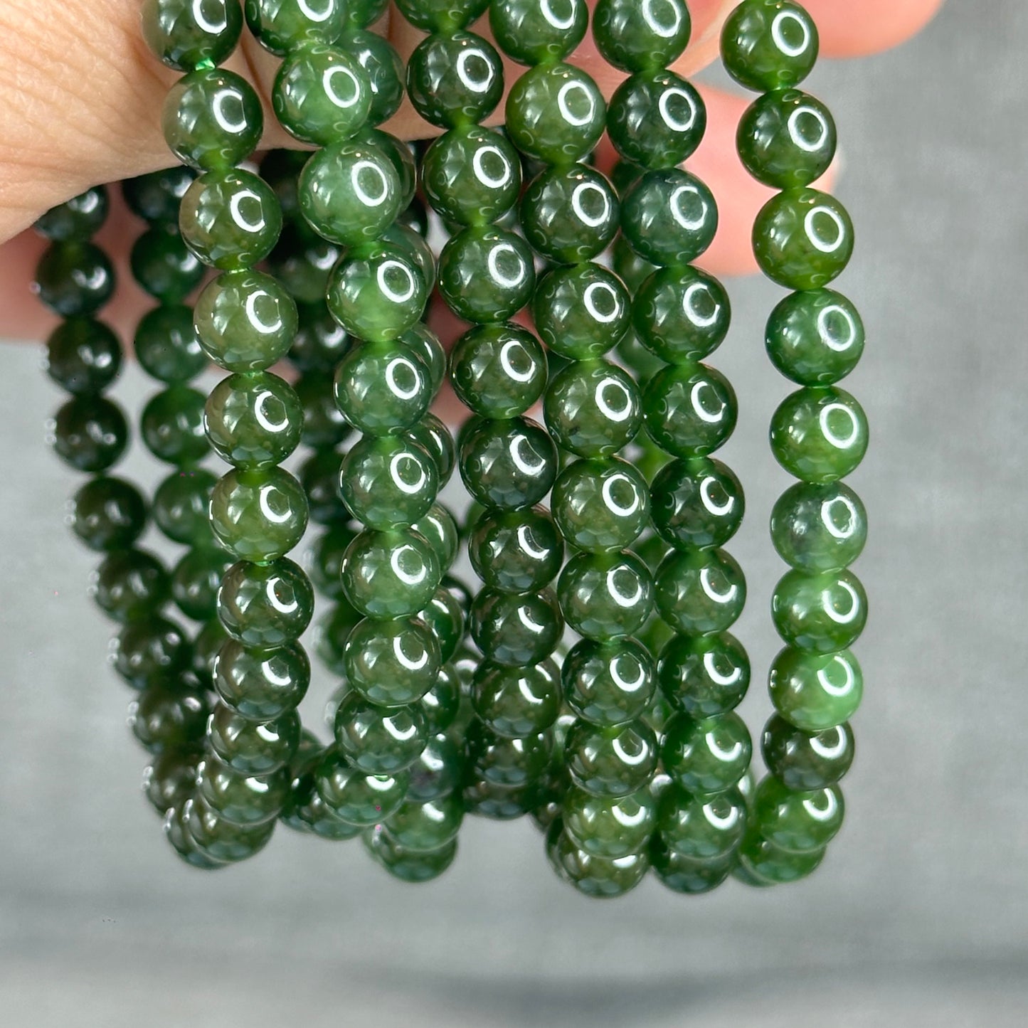Natural Nephrite Jade Bracelet 6 mm