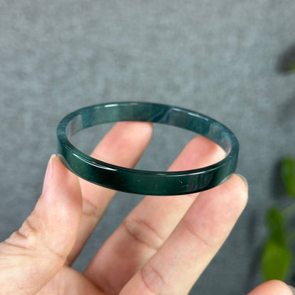 Water Blue Jadeite Jade Bangle Square Style Size 57.4 mm