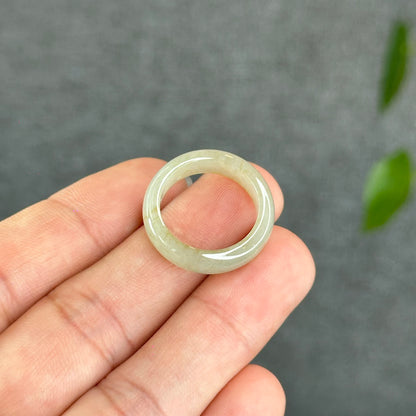 Natural Jadeite Jade Undertone Orange Semi Translucent Ring Size 1.76