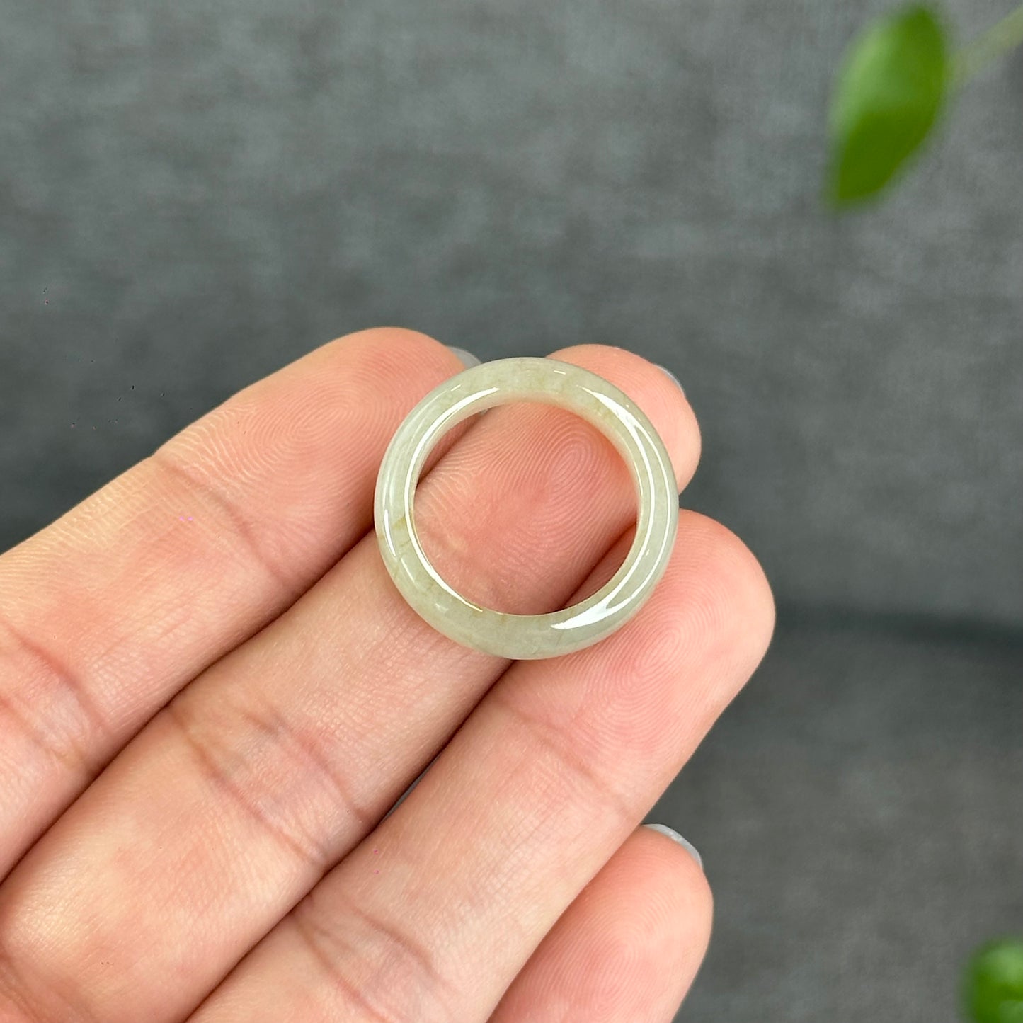 Natural Jadeite Jade Undertone Orange Semi Translucent Ring Size 1.76