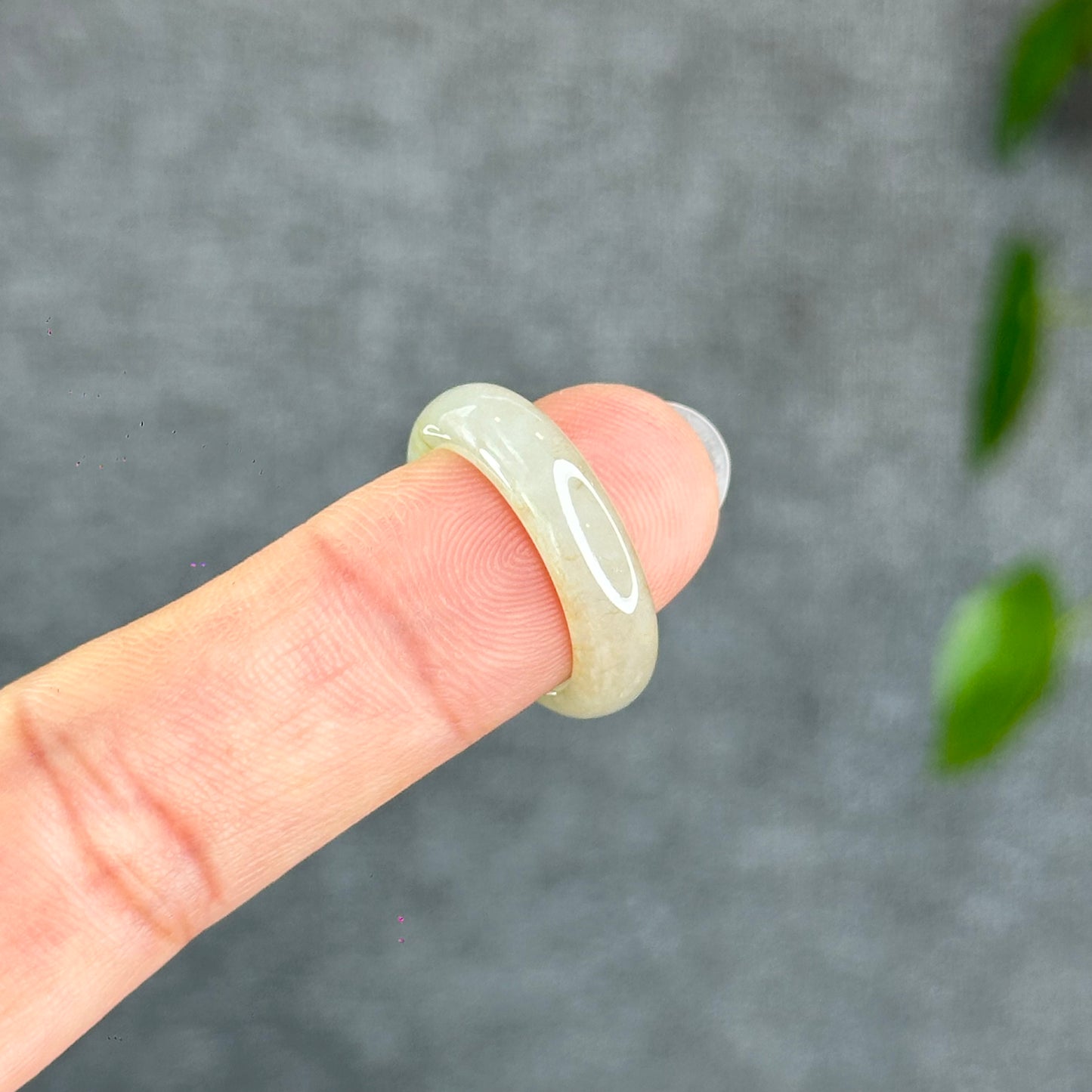 Natural Jadeite Jade Undertone Orange Semi Translucent Ring Size 1.76