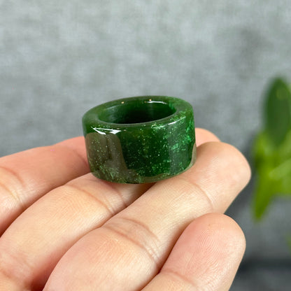 Nephrite Jade Ring Square Style Size 1.77