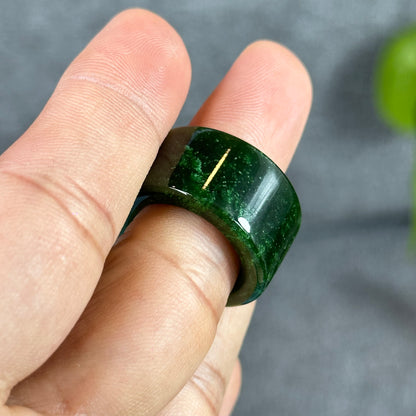 Nephrite Jade Ring Square Style Size 1.77