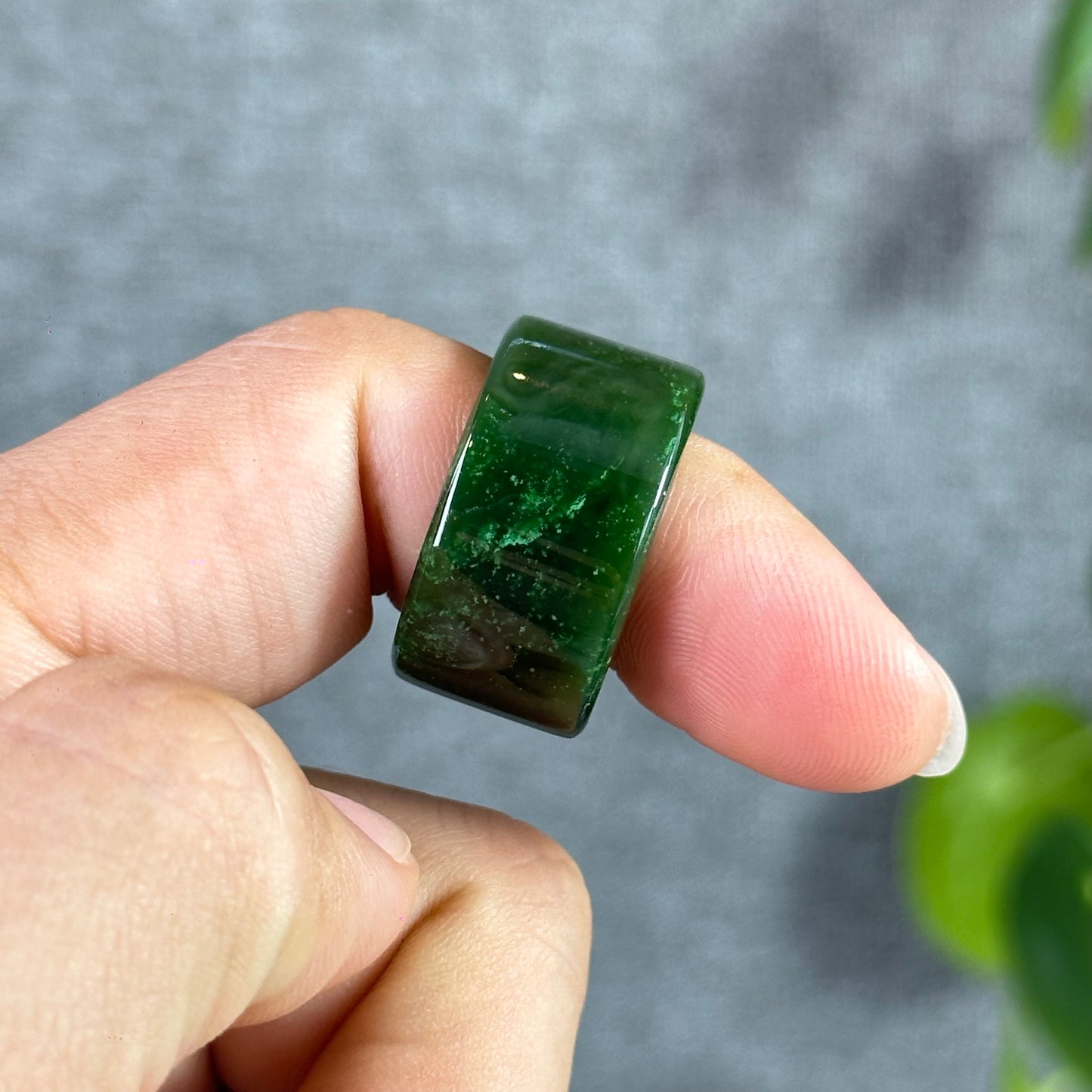 Nephrite Jade Ring Square Style Size 1.77