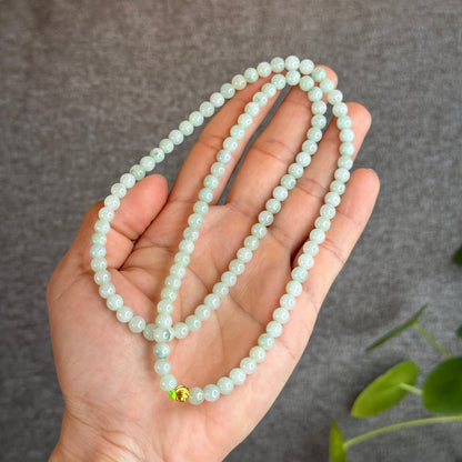 Natural Light Green Jadeite Jade Triple Wrap Bracelet Size 6 mm