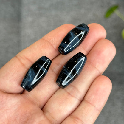 High Quality Natural Blue Tiger Eye Stone Barrel  Charm