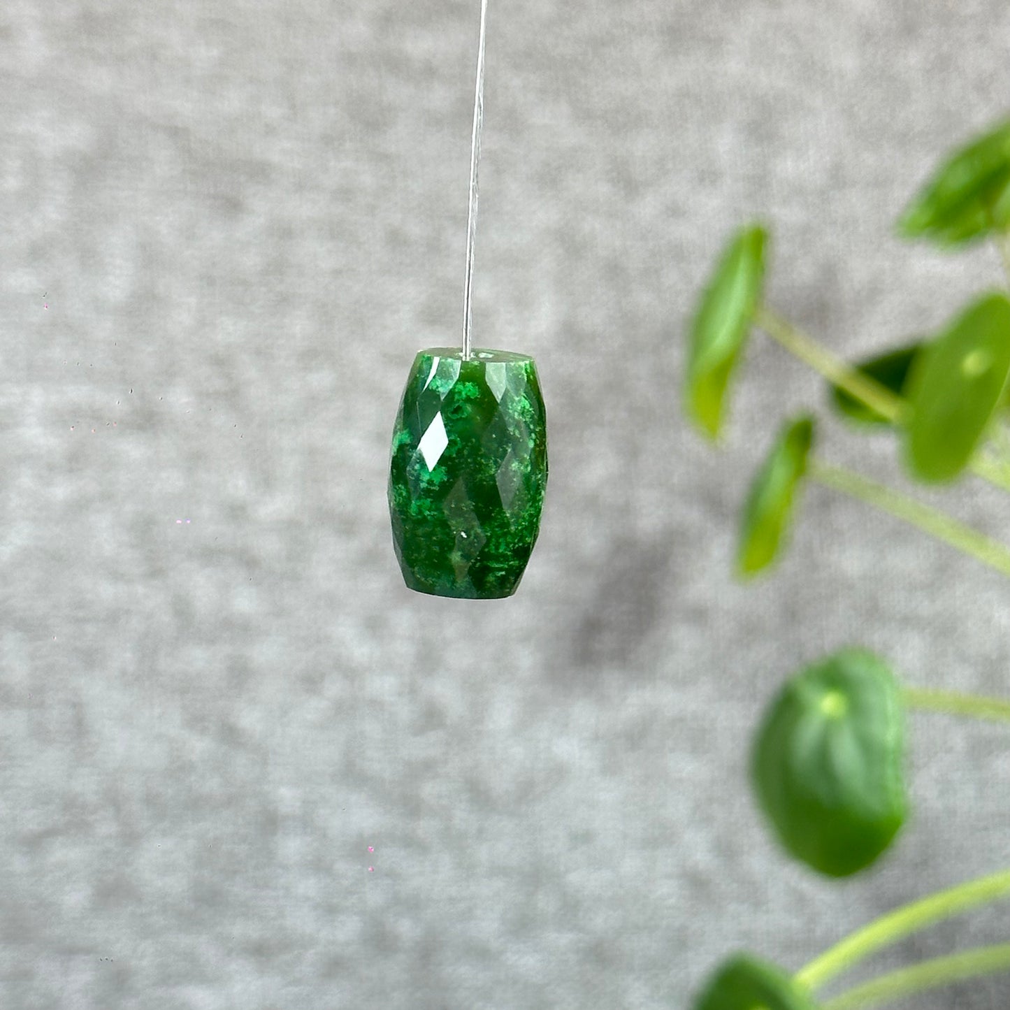 Faceted Lu Thong Nephrite Jade Charm