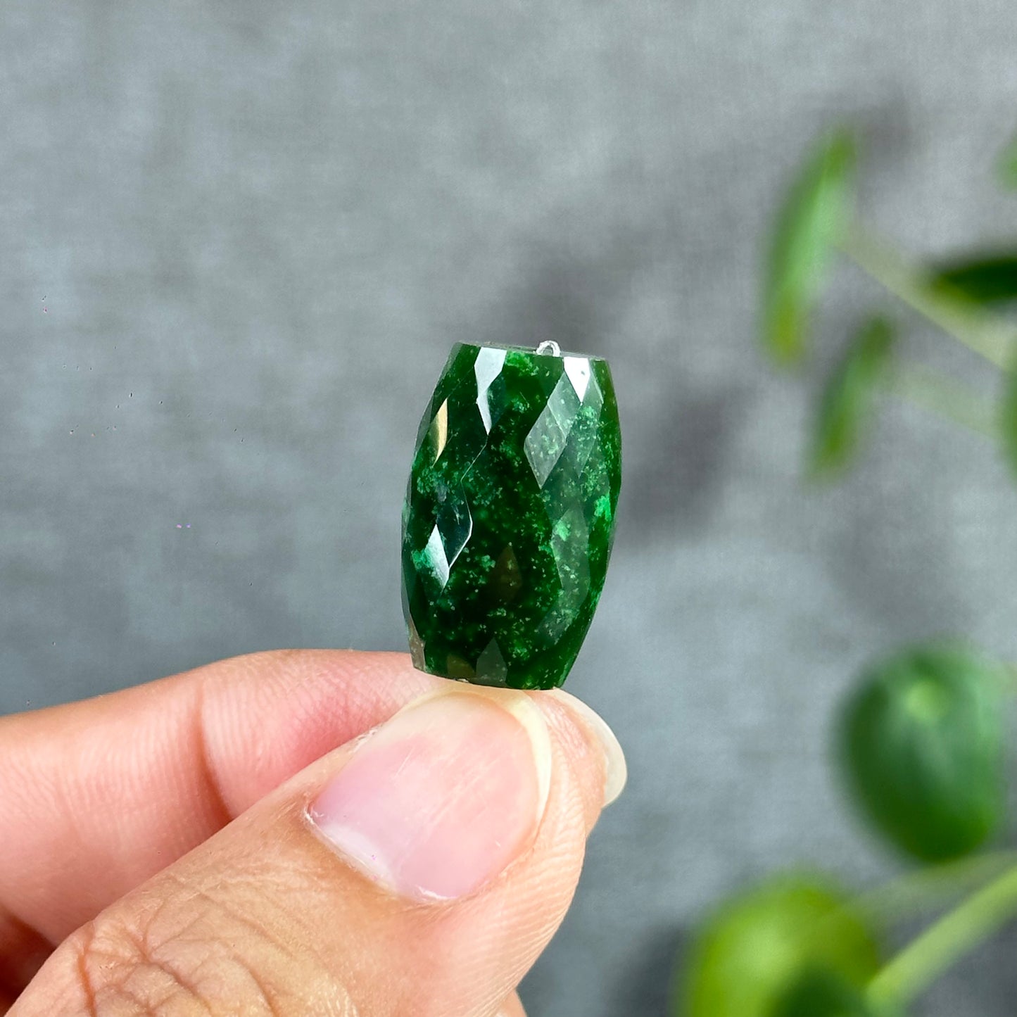 Faceted Lu Thong Nephrite Jade Charm