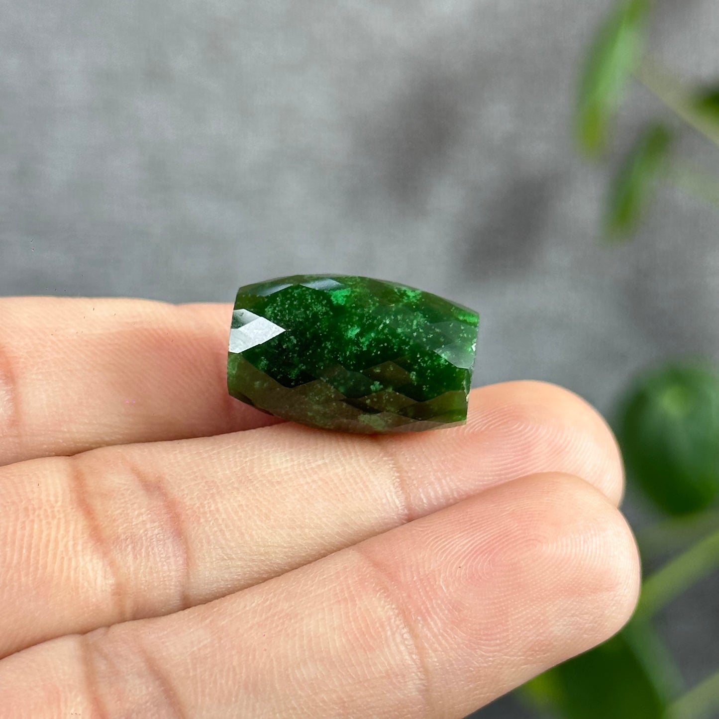 Faceted Lu Thong Nephrite Jade Charm