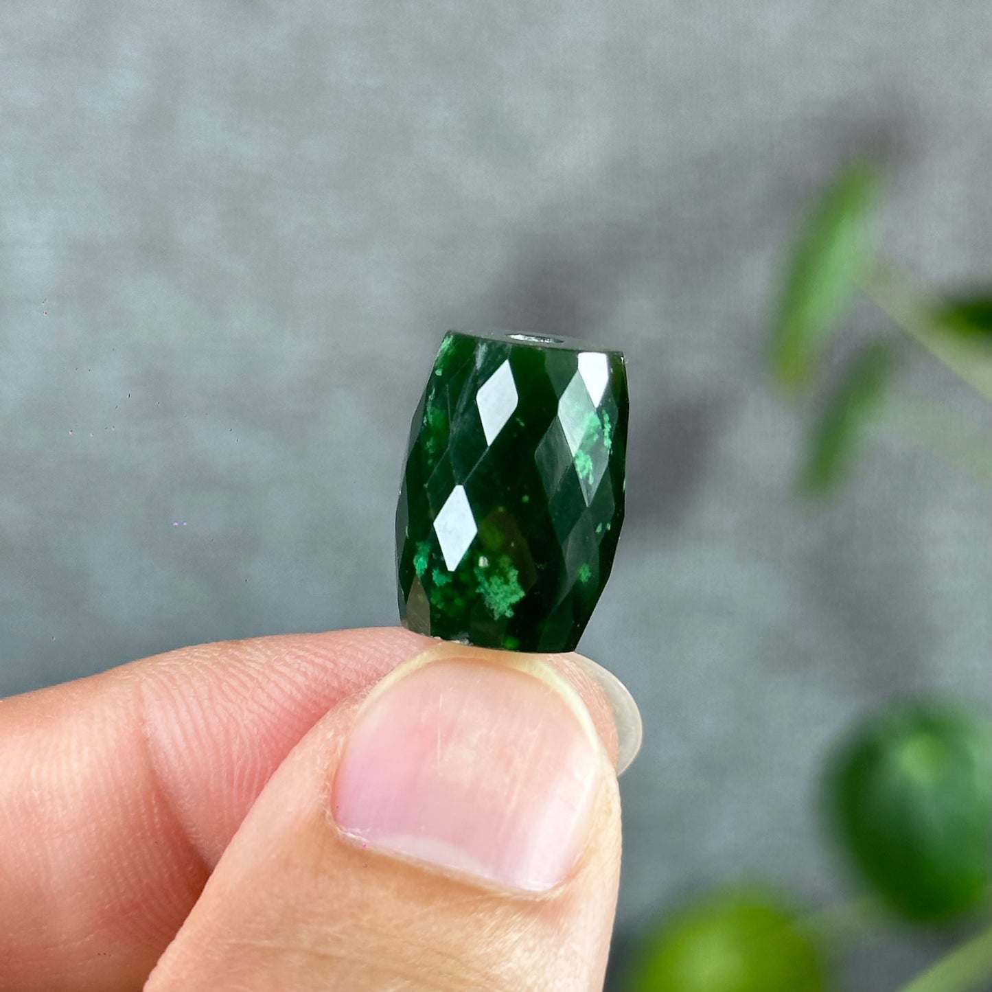 Faceted Lu Thong Nephrite Jade Charm