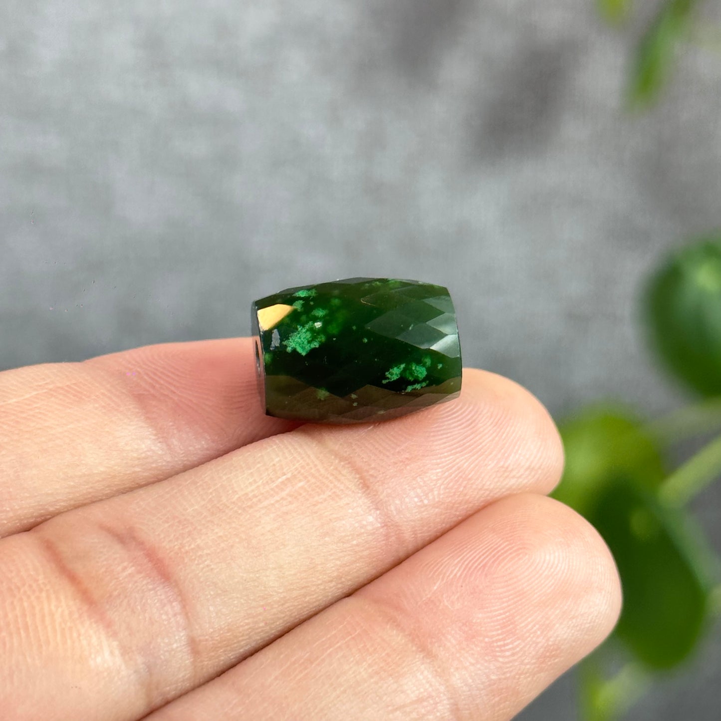 Faceted Lu Thong Nephrite Jade Charm