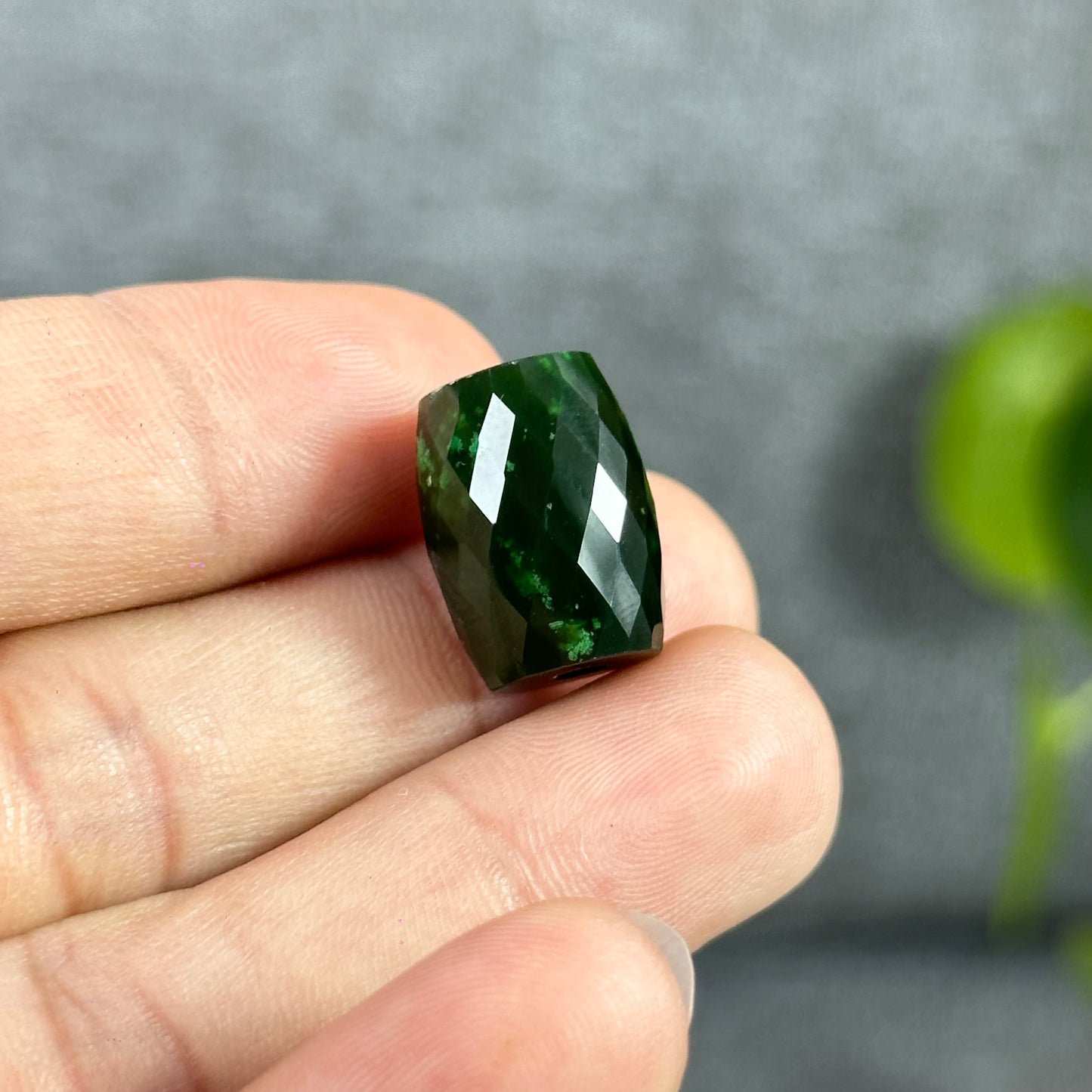 Faceted Lu Thong Nephrite Jade Charm