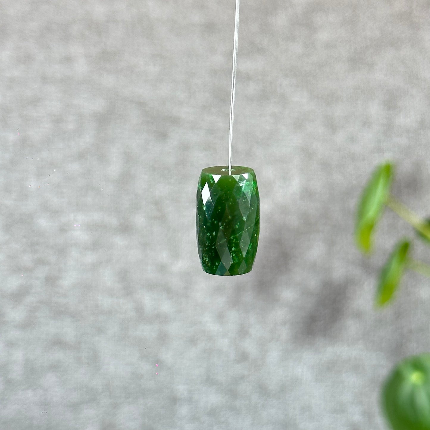 Faceted Lu Thong Natural Nephrite Jade Charm