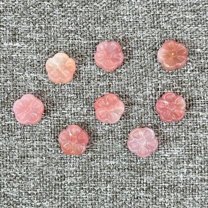 Natural Yuanyuan Pink Agate Apricot Flower Hanging Accessory
