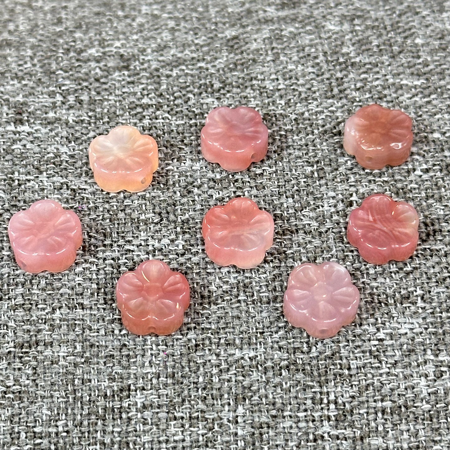 Natural Yuanyuan Pink Agate Apricot Flower Hanging Accessory