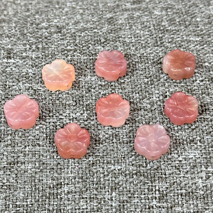 Natural Yuanyuan Pink Agate Apricot Flower Hanging Accessory