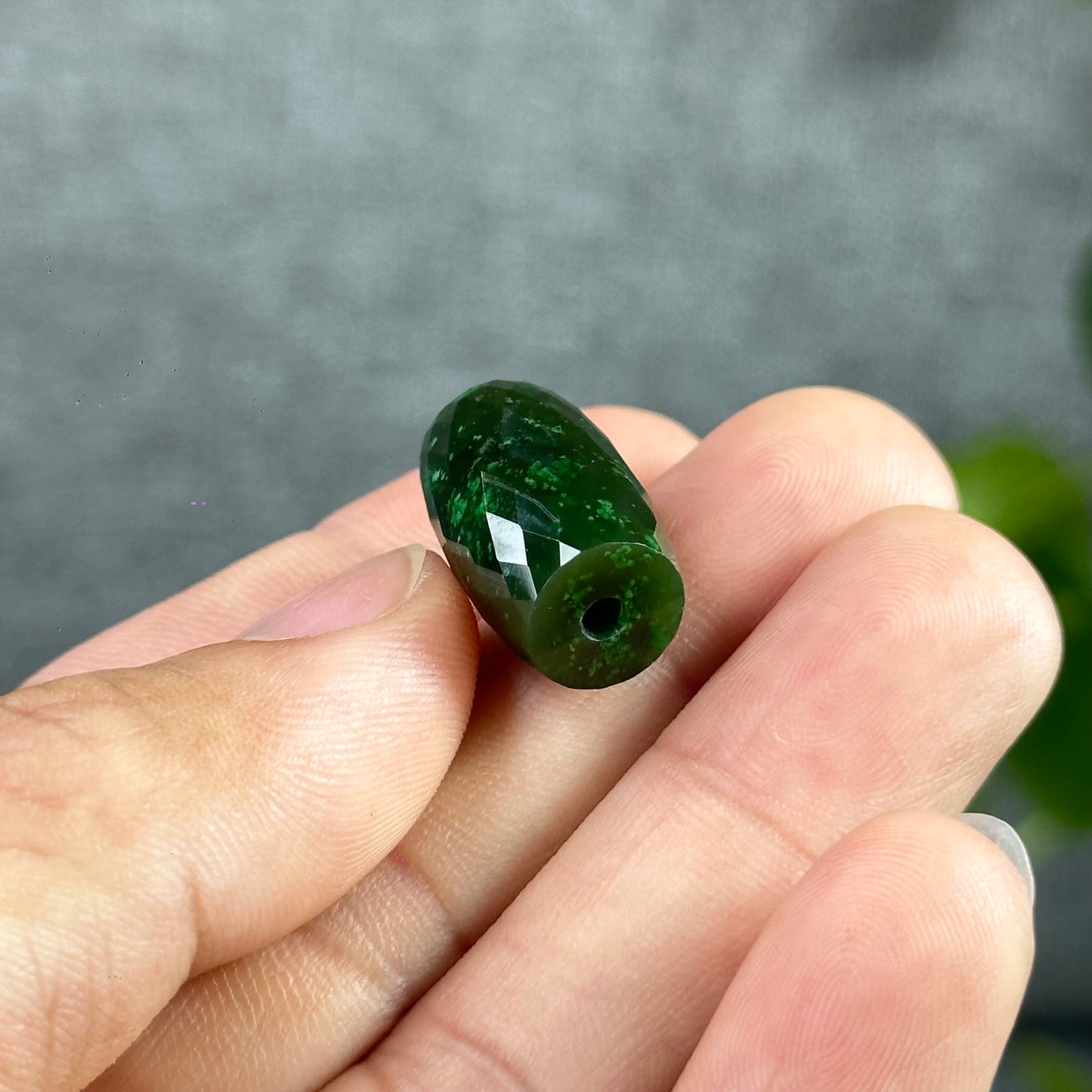 Faceted Lu Thong Nephrite Jade Charm