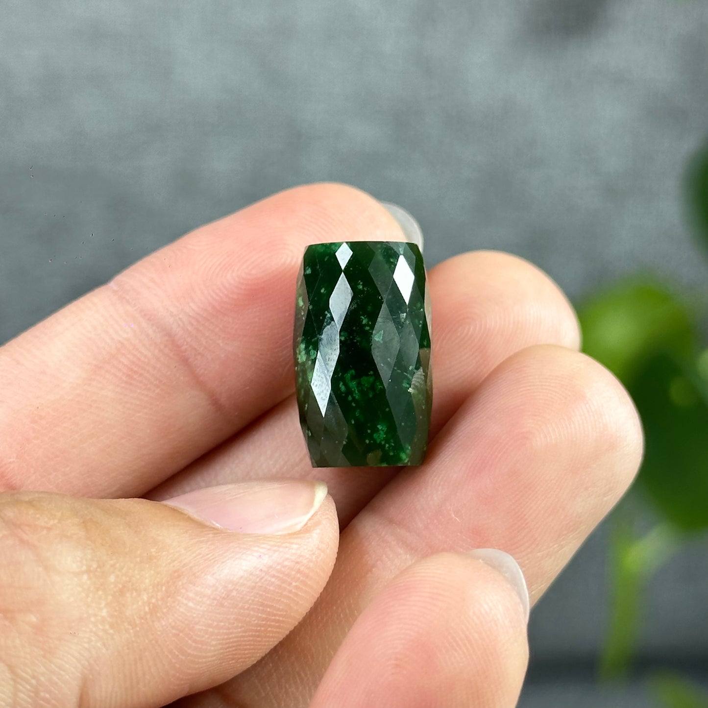 Faceted Lu Thong Nephrite Jade Charm