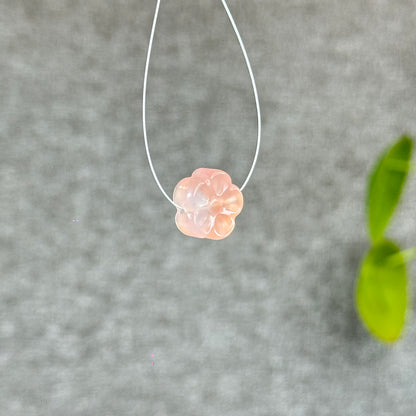 Natural Yuanyuan Pink Agate Apricot Flower Hanging Accessory