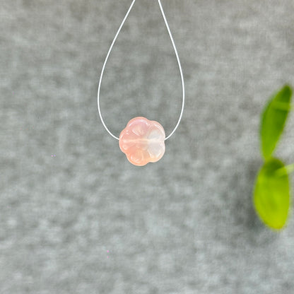 Natural Yuanyuan Pink Agate Apricot Flower Hanging Accessory
