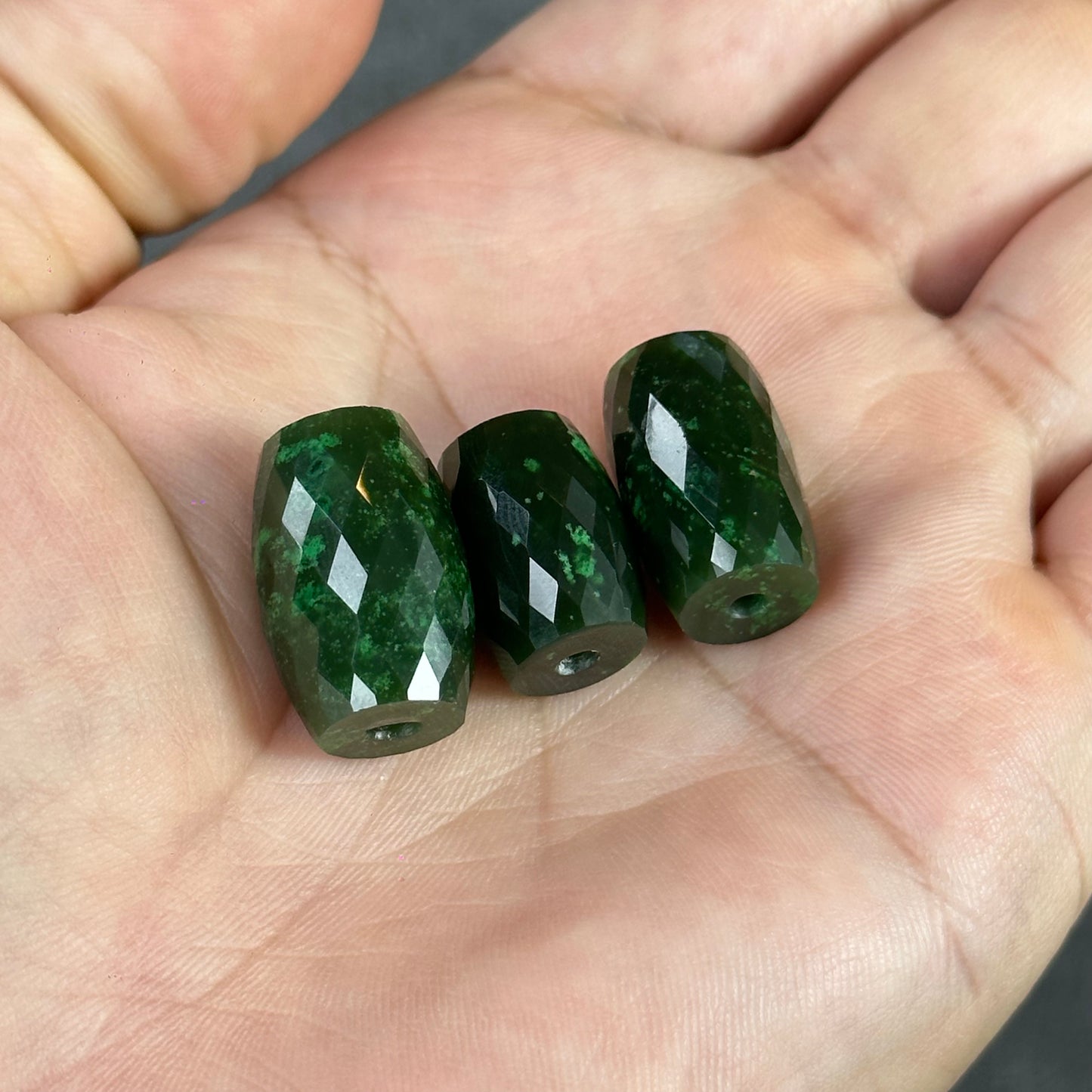 Faceted Lu Thong Nephrite Jade Charm