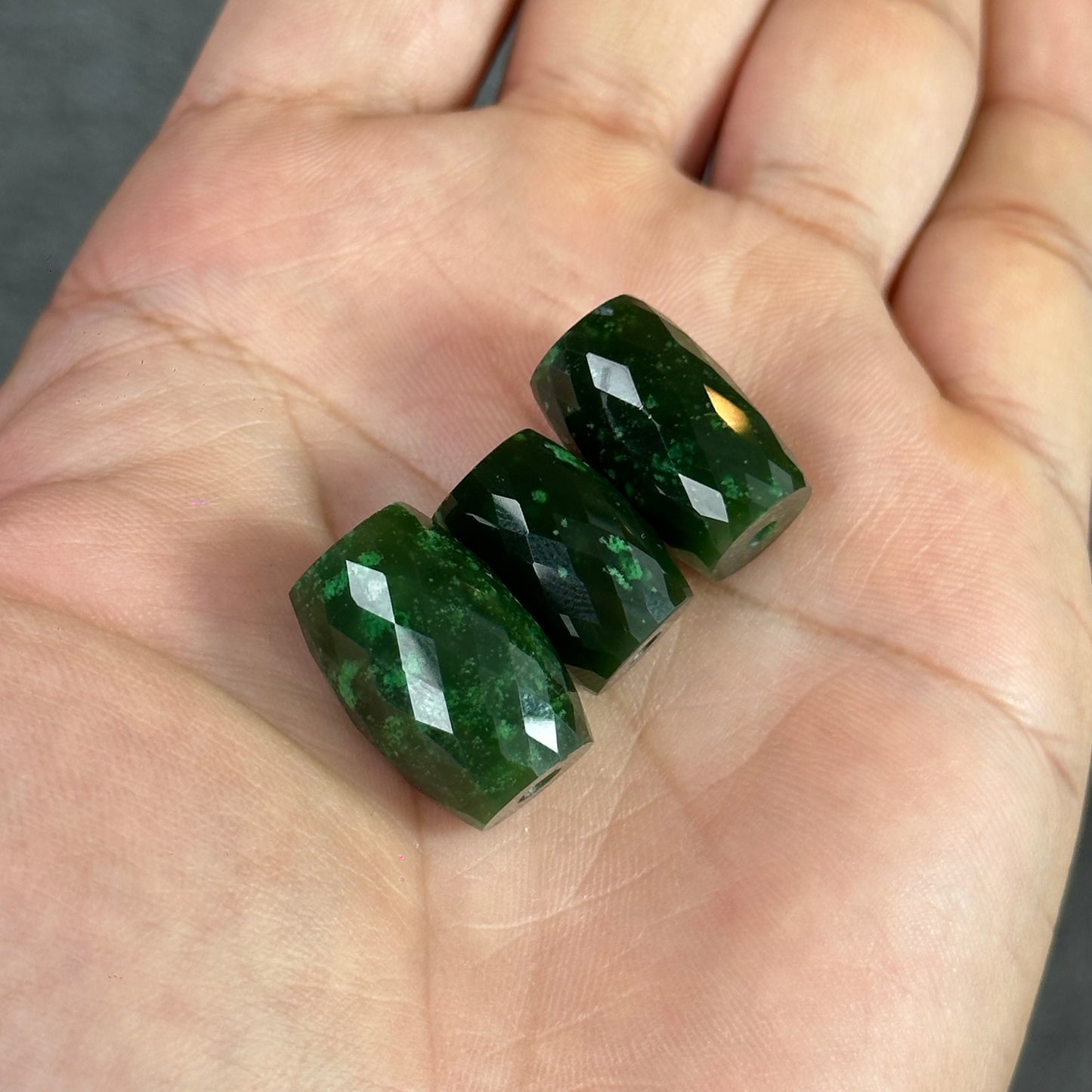 Faceted Lu Thong Nephrite Jade Charm