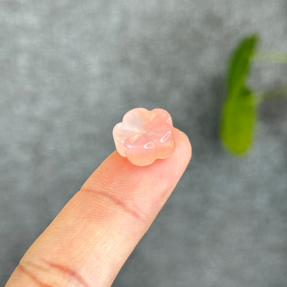 Natural Yuanyuan Pink Agate Apricot Flower Hanging Accessory