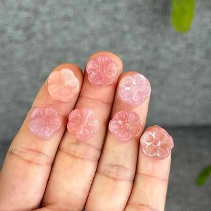 Natural Yuanyuan Pink Agate Apricot Flower Hanging Accessory