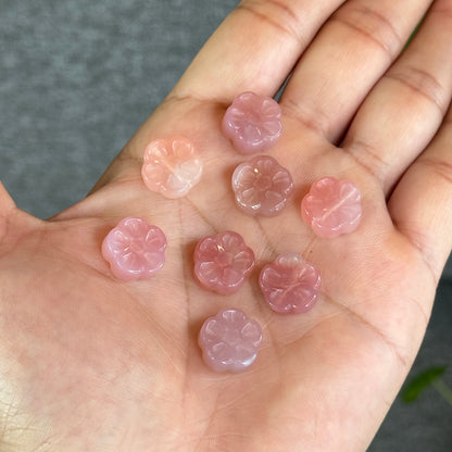 Natural Yuanyuan Pink Agate Apricot Flower Hanging Accessory