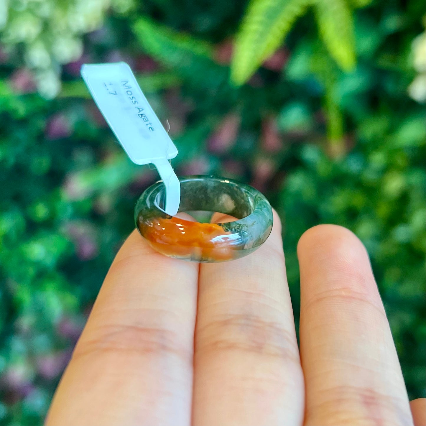 Moss Agate Ring Size 1.7