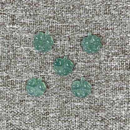 Natural Blue Water Jadeite Jade Clover Charm