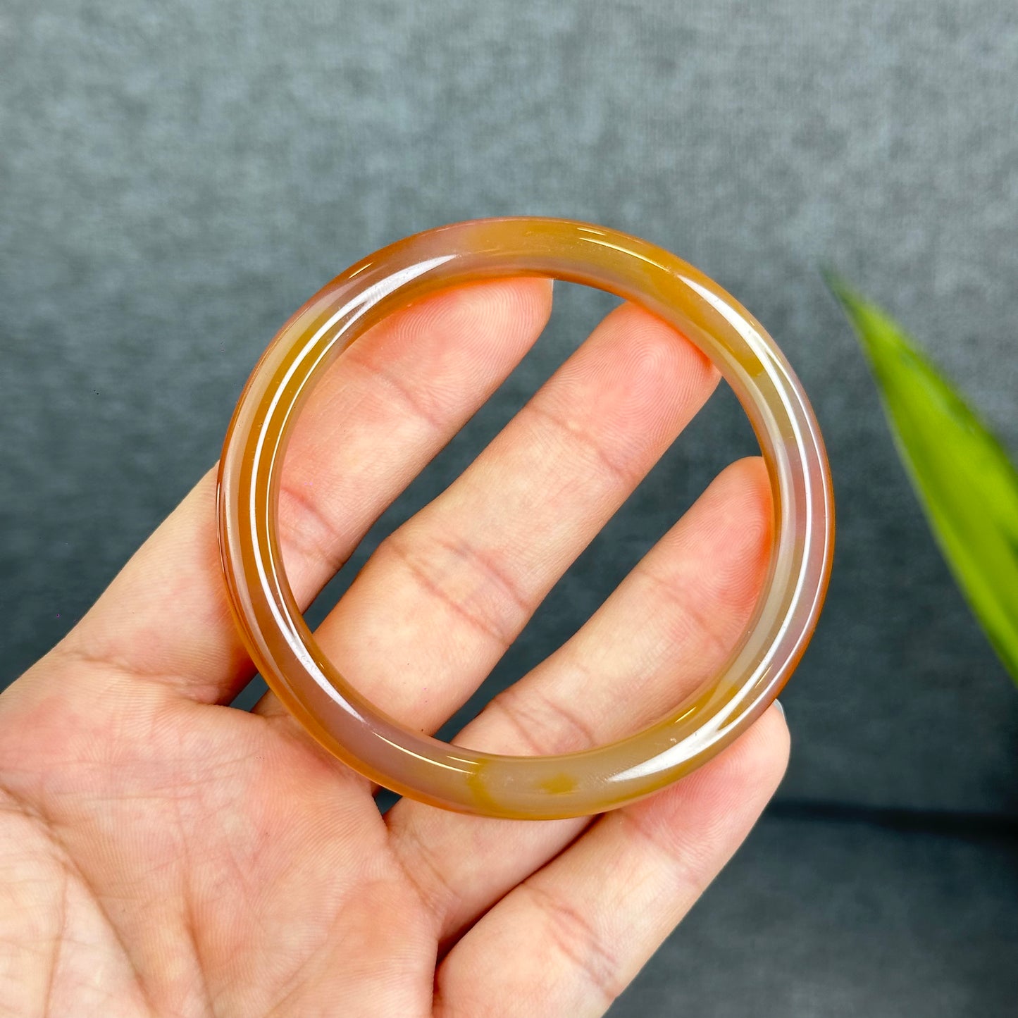 Natural Agate Bangle Chopstick Style Size 58.5 mm