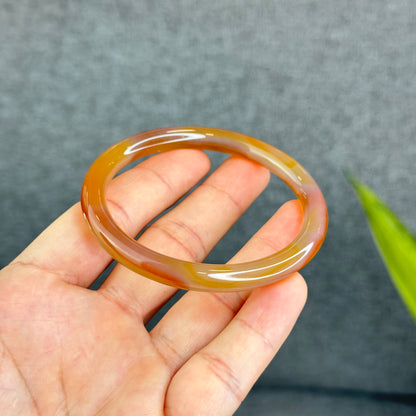 Natural Agate Bangle Chopstick Style Size 58.5 mm