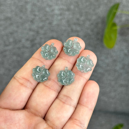 Natural Blue Water Jadeite Jade Clover Charm