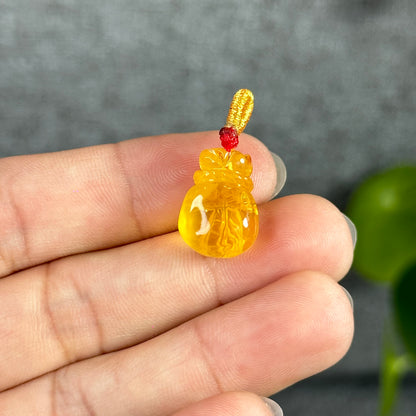 Amber Money Bag Charm