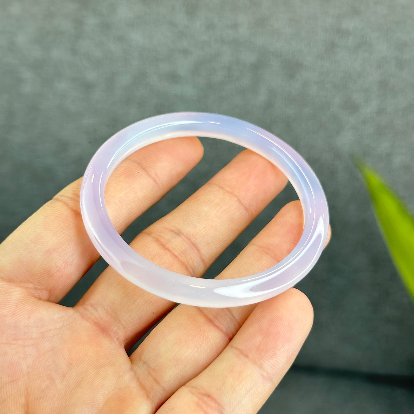 Natural Agate Bangle Leaf Style Size 52.2 mm