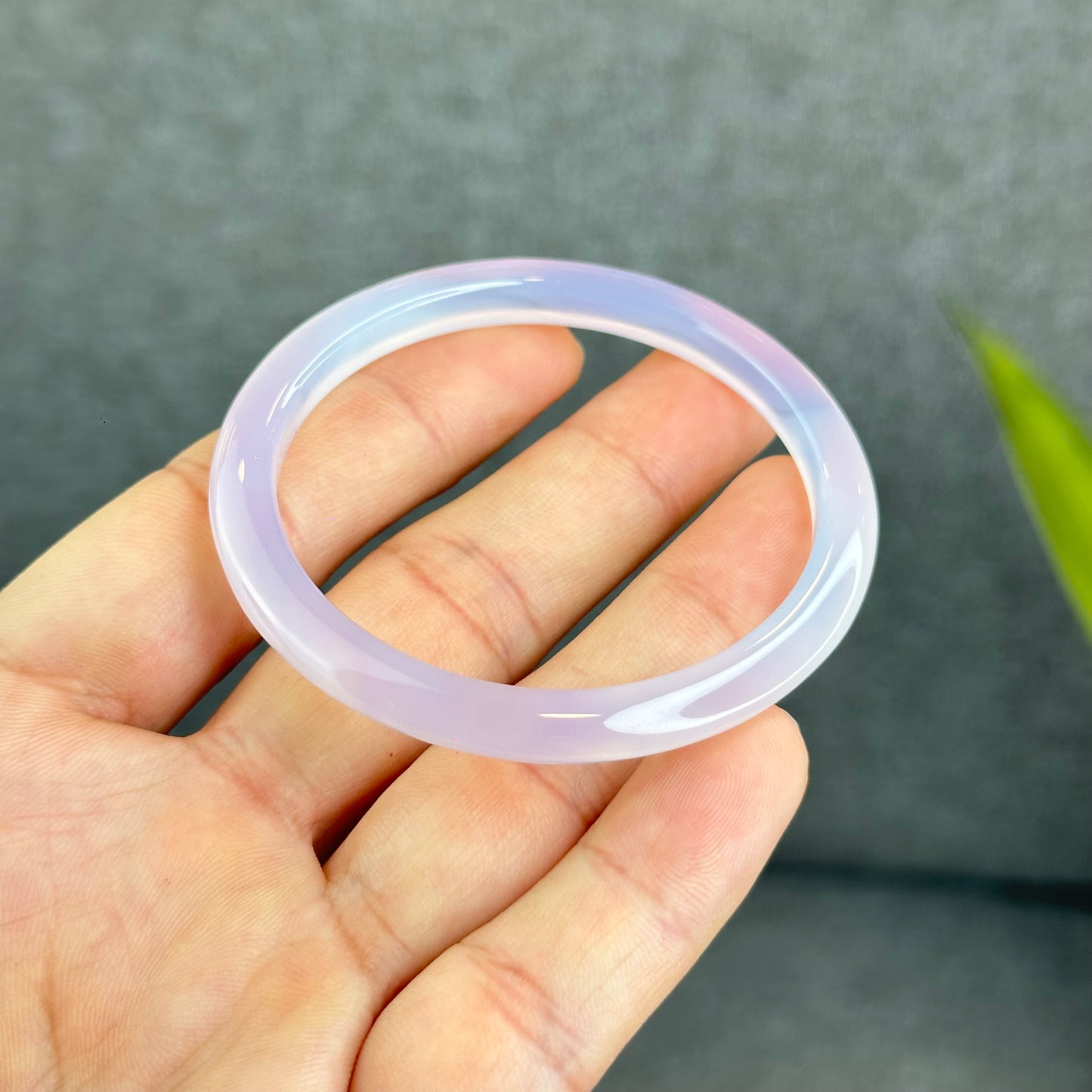 Natural Agate Bangle Leaf Style Size 52.2 mm