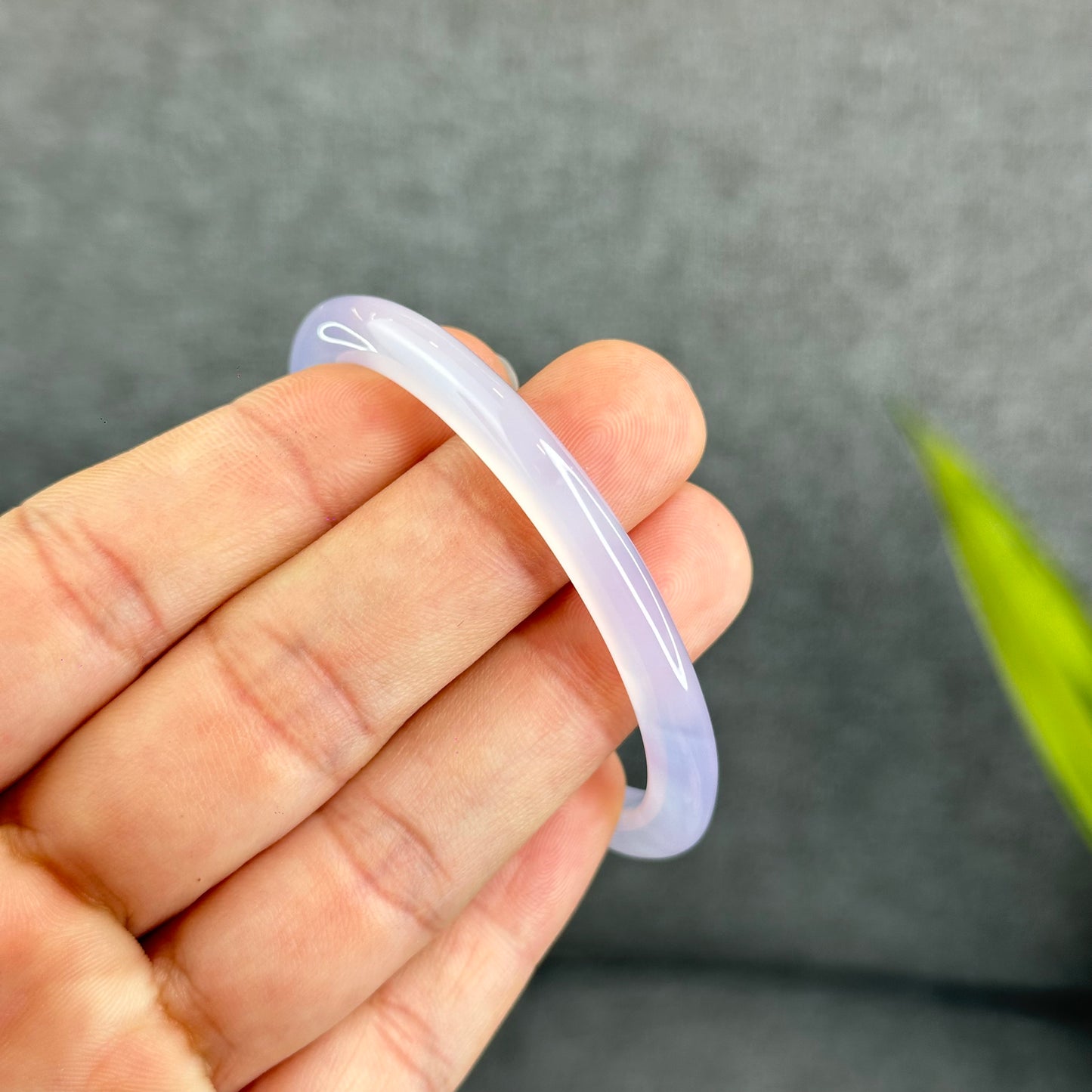 Natural Agate Bangle Leaf Style Size 52.2 mm