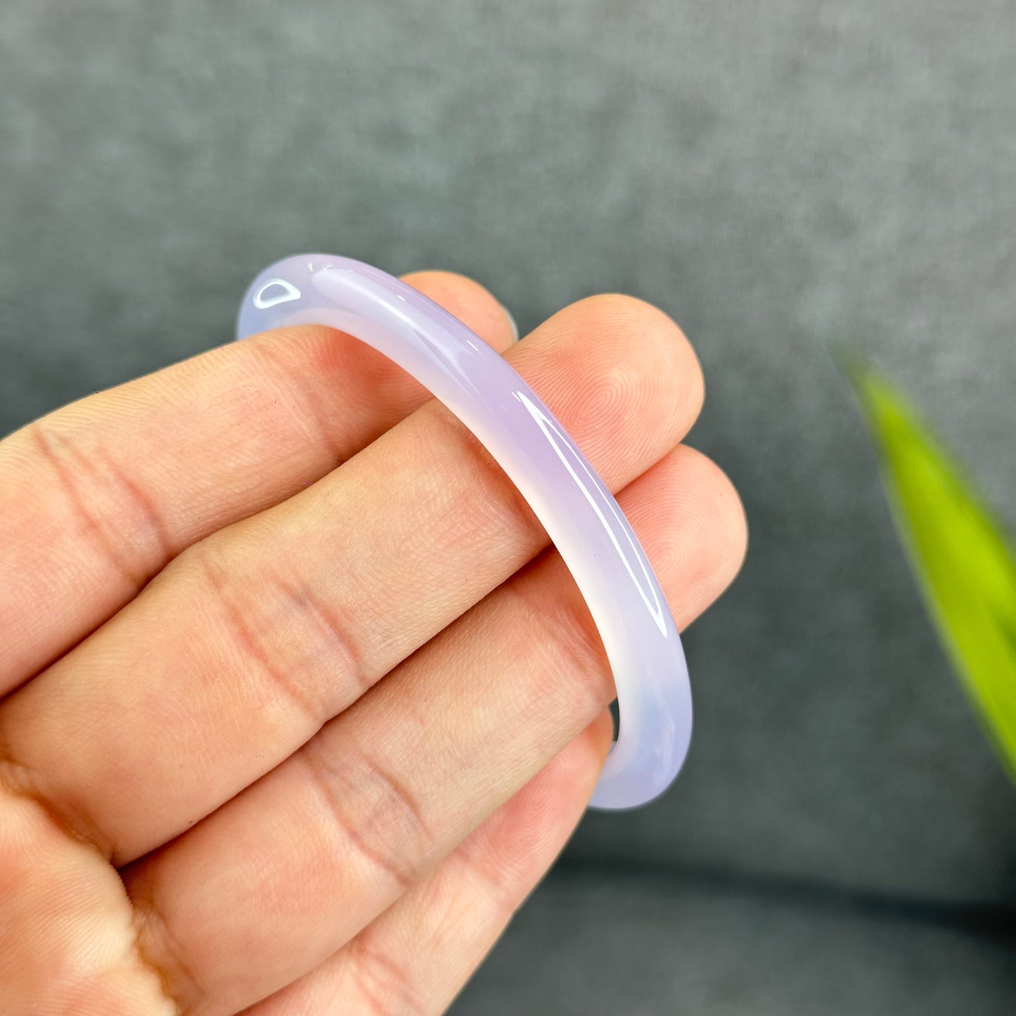 Natural Agate Bangle Leaf Style Size 52.2 mm