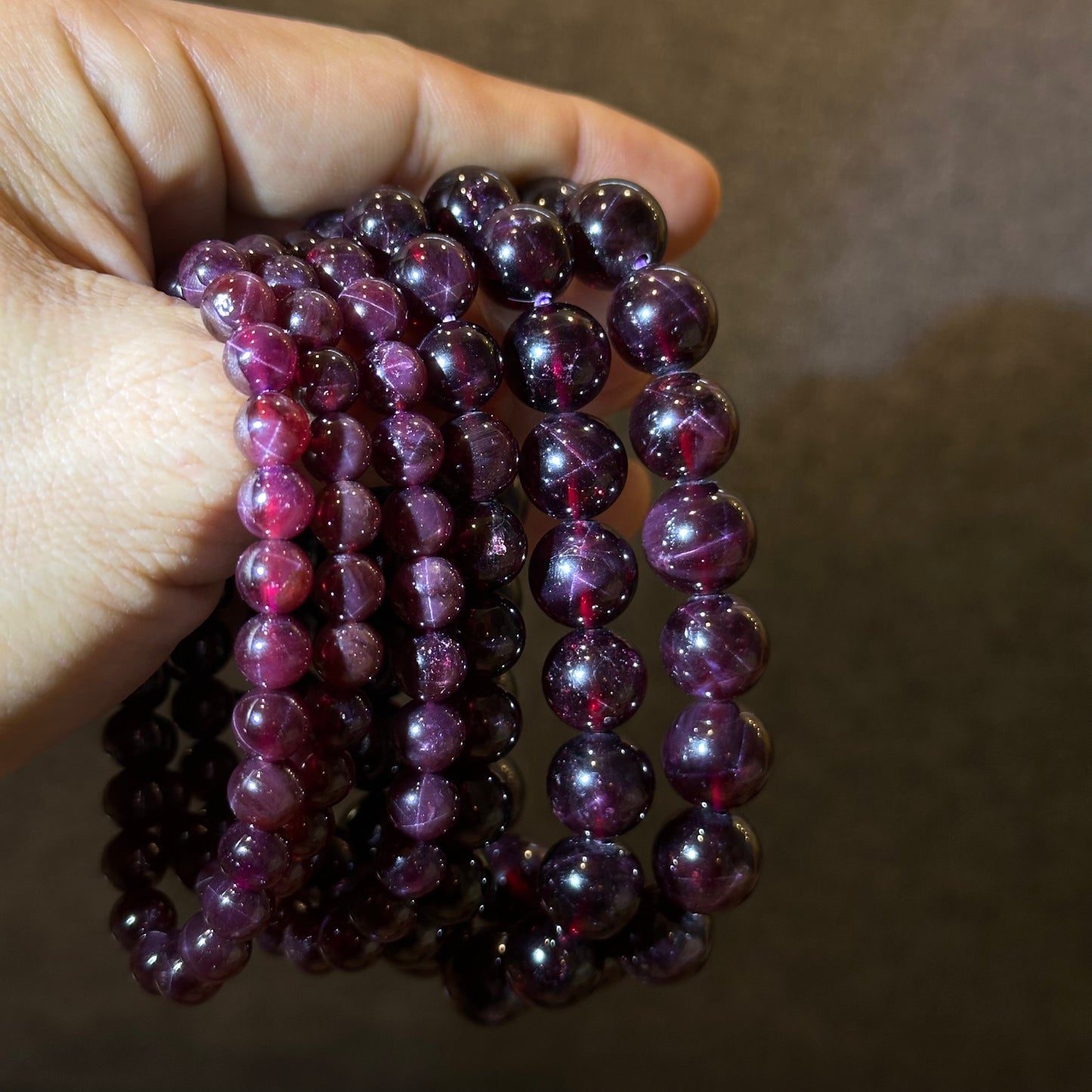 Deep Plum Star Garnet VIP Bracelet Size 7.3 mm